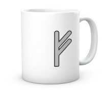 Kubek z nadrukiem grafiki Fehu