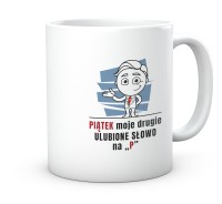 Kubek z śmiesznym nadrukiem do pracy