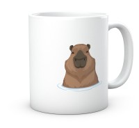 Kubek nadruk grafiki kapibary.