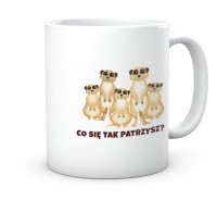 Zabawne surykatki śmieszny nadruk na kubku