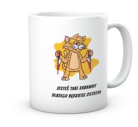 Kubek czarny humor z nadrukiem kota