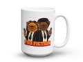 Śmieszny kubek parodia filmu Pug Fiction z dwoma mopsami 450 ml
