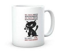 Śmieszny Kubek Czarny Kot