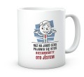 Biały kubek ceramiczny z grubymi ściankami i uchem