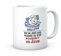 Żartobliwy kubek ceramiczny z nadrukiem Jestem Niesamowity