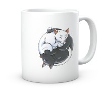 Kubek nadruk grafiki koty symbol Yin Yang