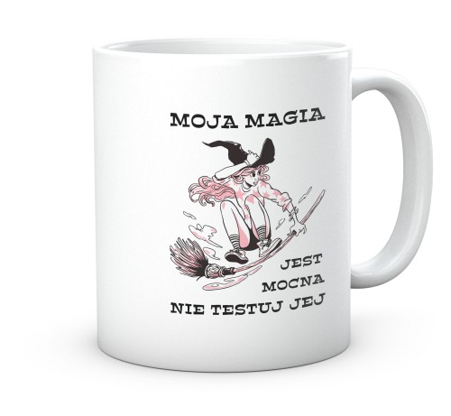 Śmieszny Kubek Moja Magia z trwałym nadrukiem sublimacyjnym 330 ml