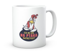 Humorystyczny kubek ceramiczny z nadrukiem koguta