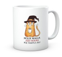Kubek nadruk kot, moja magia jest mocna