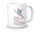 Biały kubek ceramiczny z nadrukiem Super Bohater Pielęgniarka 330 ml