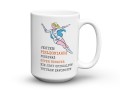 Biały kubek ceramiczny z nadrukiem Super Bohater Pielęgniarka 450 ml