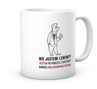 Prezent kubek do pracy. Zrelaksowana osoba