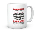 Kubek z nadrukiem trzech pand i napisem Zdrajco kolegów 330 ml