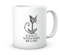 Kubek nadruk czarny spalony kot