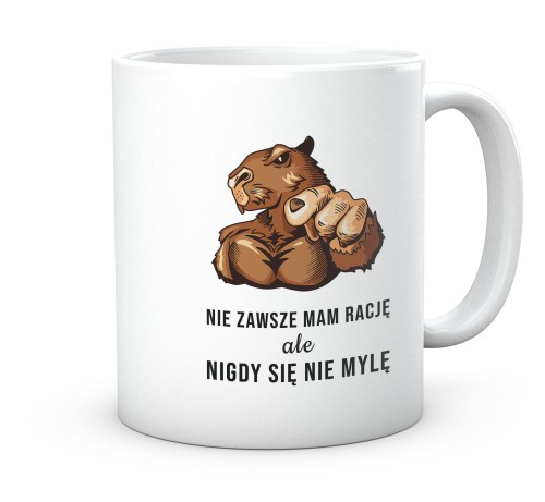 Kubek z kapibarą i napisem Nie zawsze mam rację 330 ml