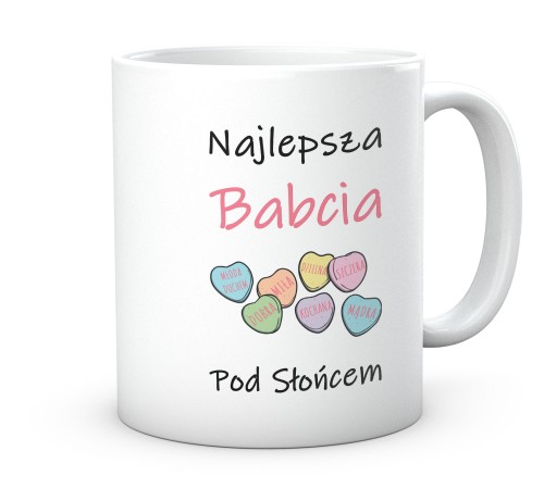 Ceramiczny kubek prezent dla babci z kolorowym motywem 330 ml
