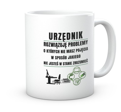 Ceramiczny kubek z nadrukiem dla urzędnika 330 ml