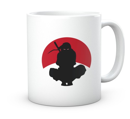Biały kubek ceramiczny z kolorowym nadrukiem grafiki z anime Naruto Ninja 330 ml