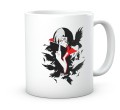 Biały kubek dla fana anime i mangi z nadrukiem postaci Naruto Ninja 330ml