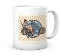 Prezent kubek dla motocyklisty Rockabilly Garage z nadrukiem