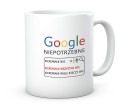 Biały kubek dla kierownika z napisem Google niepotrzebne kierownik wszystko wie 330 ml