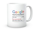 Biały kubek ceramiczny z napisem Google niepotrzebne szef wie wszystko 330 ml