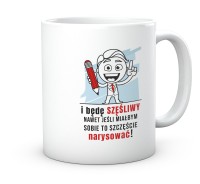 Kubek do Pracy dla Niego Narysować Szczęście 