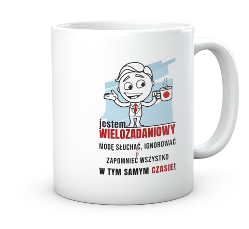 Ceramiczny kubek z napisem Jestem wielozadaniowy 330 ml