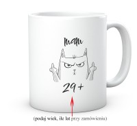 Kubek z Nadrukiem Kot wiek lat z plusem