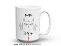 Kubek z nadrukiem kota i personalizowanym wiekiem na prezent 450 ml