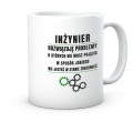 Ceramiczny kubek z napisem Inżynier rozwiązuje problemy 330 ml.