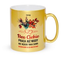 Złoty kubek prezent pożegnanie Dziekujemy Ci