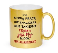 Prezent pożegnanie złoty kubek Nowa Praca
