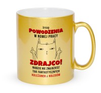 Kubek złoty prezent na pożegnanie z pracy