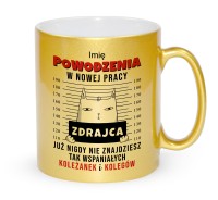 Kubek złoty prezent pożegnanie z pracy koleżanki kolegi