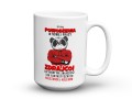 Biały kubek 450 ml pożegnalny z nadrukiem miś panda koleżanki kolegi