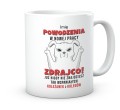 Biały kubek z nadrukiem Ty Zdrajco na pożegnanie dla koleżanek kolegów 330 ml