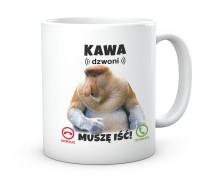 Śmieszny kubek do pracy z motywem nosacza