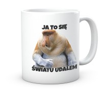 Humorystyczny kubek z nadrukiem Nosacz Ja to się światu udałem
