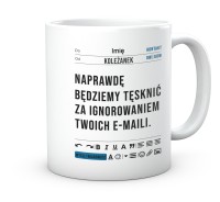 Kubek śmieszny do pracy, będziemy tęsknić