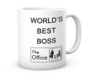 Biały kubek 330 ml Worlds Best Boss dla szefa