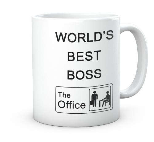 Biały kubek 330 ml Worlds Best Boss dla szefa