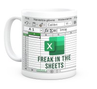 Kubek dla księgowej z motywem arkusza Excel