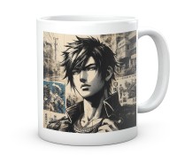 Kubek manga anime styl komiks plakat.