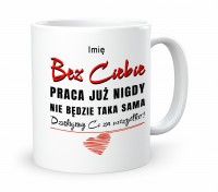 Elegancki, personalizowany kubek na pożegnanie z pracy jako pamiątkowy upominek