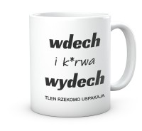 Humorystyczny kubek z nadrukiem do biura na stres
