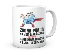 Kubek do pracy biura, praca papierkowa.