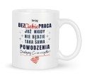 Śmieszny kubek na odejście z pracy biały