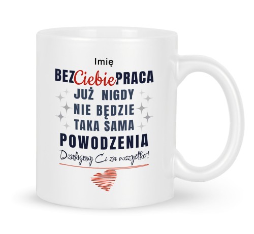 Śmieszny kubek na odejście z pracy biały