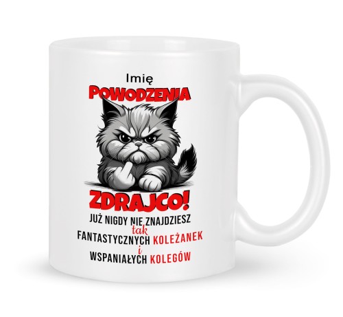 Personalizowany kubek na pożegnanie od koleżanek i kolegów biały